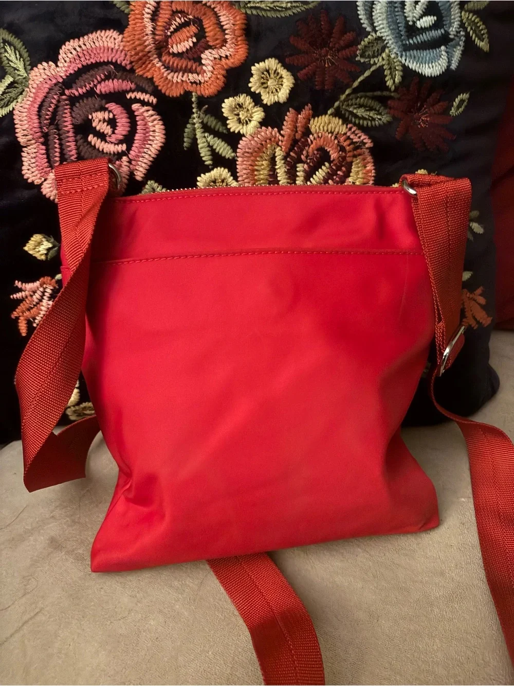 MZ Wallace Red Nylon Crossbody Messenger Bag
